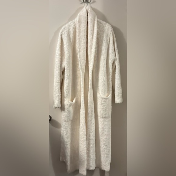 NWT!! BAREFOOT DREAMS Unisex Long Cozy Robe, Ivory - Size 1 Small - Picture 3 of 8